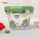  Set 3 Hũ Thủy Tinh Vuông Nắp Nhựa Có Khóa (230ml) 