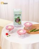  Set 3 Hũ Thủy Tinh Vuông Nắp Nhựa Có Khóa (230ml) 