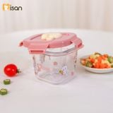  Set 3 Hũ Thủy Tinh Vuông Nắp Nhựa Có Khóa (230ml) 