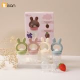  Túi Nhai Silicon Kèm Gặm Nướu Hình Thỏ Misan Có Nút Đẩy Thức Ăn 