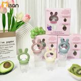  Túi Nhai Silicon Kèm Gặm Nướu Hình Thỏ Misan Có Nút Đẩy Thức Ăn 