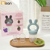  Túi Nhai Silicon Kèm Gặm Nướu Hình Thỏ Misan Có Nút Đẩy Thức Ăn 