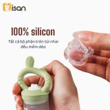  Túi Nhai Silicon Kèm Gặm Nướu Hình Thỏ Misan Có Nút Đẩy Thức Ăn 