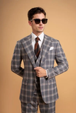  Áo vest ghi kẻ nâu trắng - AV373 