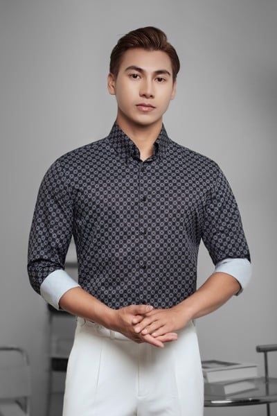  Sơ mi đen họa tiết - SMC116 - 50 