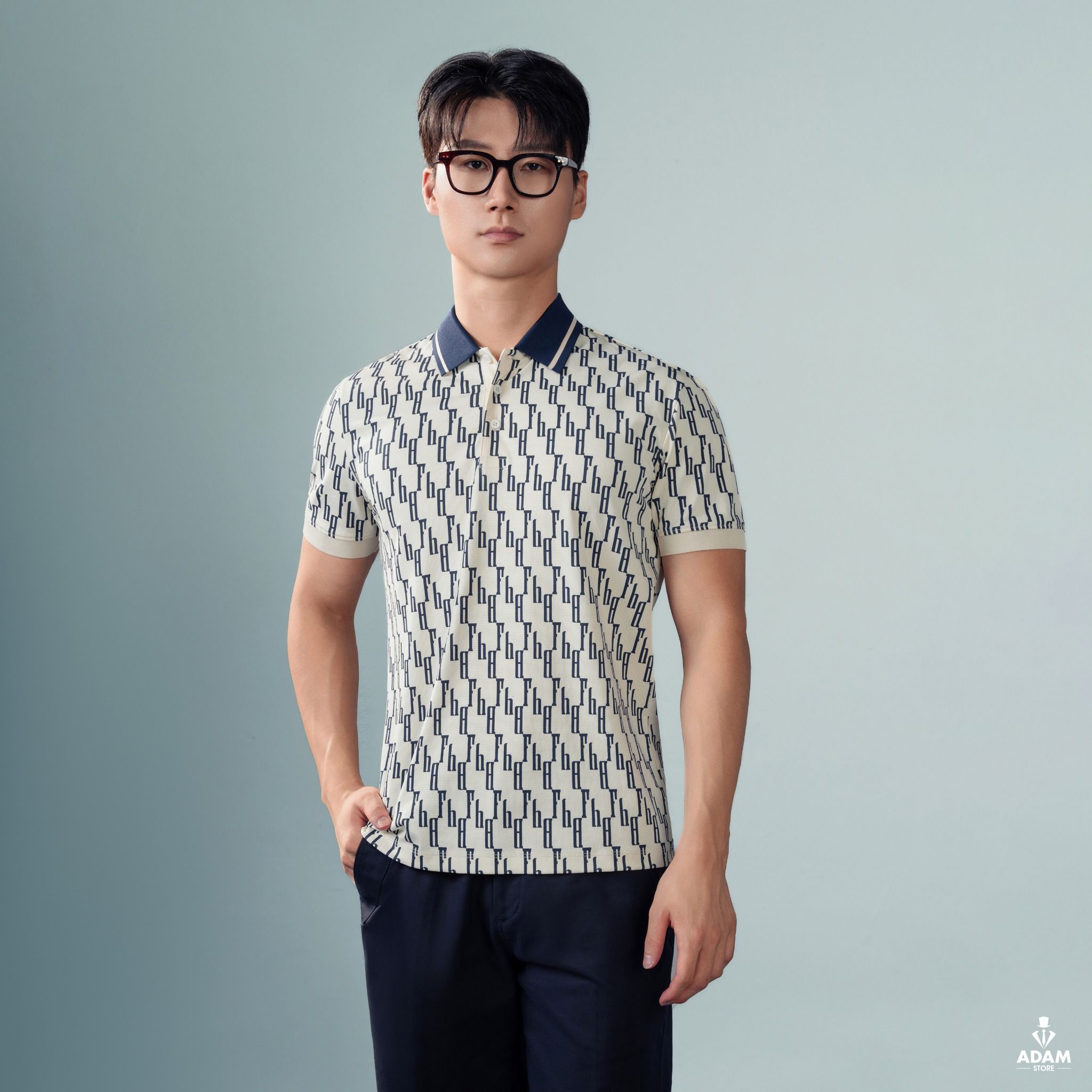  Áo polo ngắn tay be họa tiết - AP183 - 48 