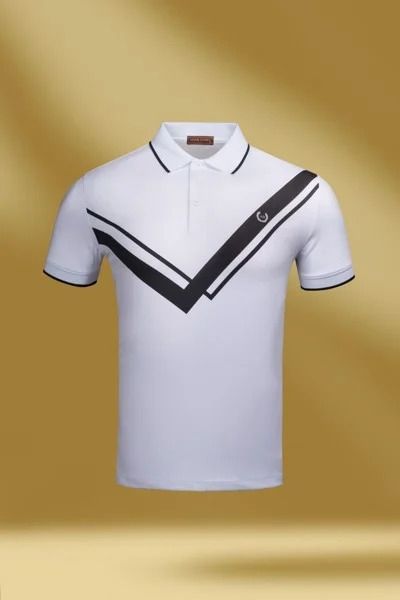Áo polo trắng V đen - AP101