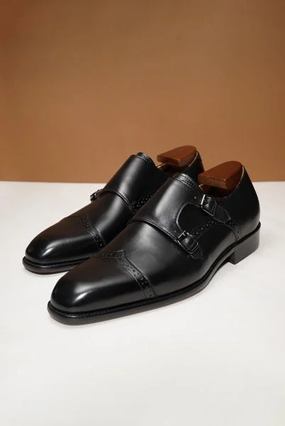  Giày nam đen Monk Strap - GTX009D - 39 