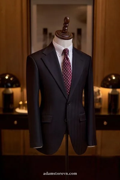  Áo vest đen sọc chìm - AV344 