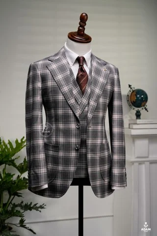  Áo vest ghi kẻ cam - AV342 - 48 