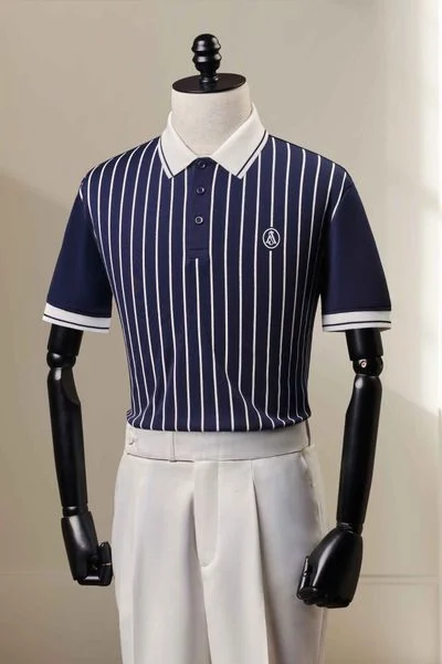 Áo polo xanh sọc trắng - AP217 - 48 