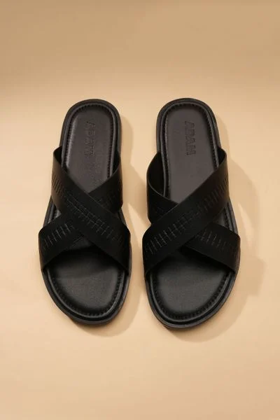  Dép quai chéo đen đế trắng - DAD007D - 39 