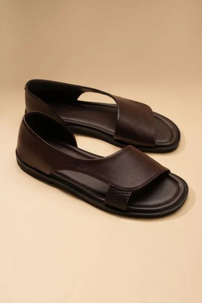  Dép sandal đen thiết kế - DAD008DN - Nâu 