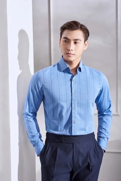  Sơ mi xanh sọc xanh đen - SDTTK0040X - 48 