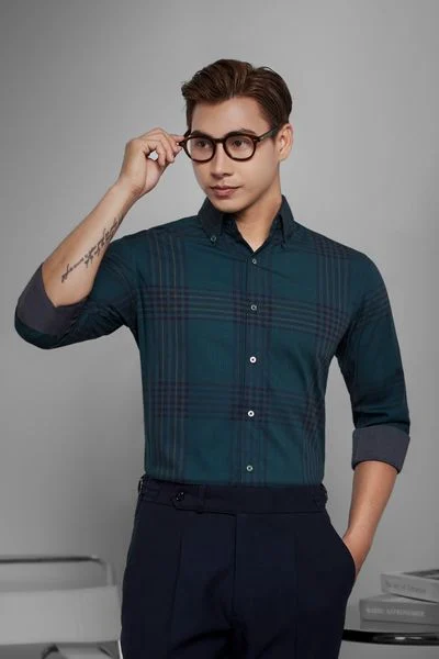  Sơ mi xanh rêu kẻ - SDTTK0043 - 52 
