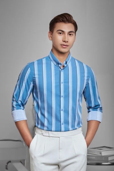  Sơ mi xanh kẻ sọc - SMC099X - 50 