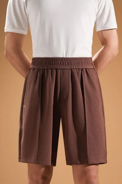  Quần ngố thun màu nâu - QNC006N - Nâu 