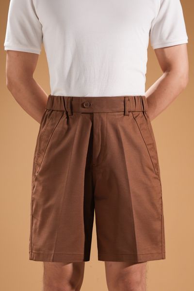  Quần ngố kaki màu nâu trơn - QNC007N - Nâu 