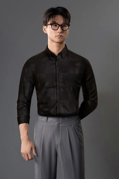  Sơ mi đen kẻ vuông - SMC141 - 48 