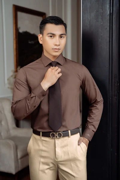  Sơ mi BB nâu trơn - SMBB10 - 50 