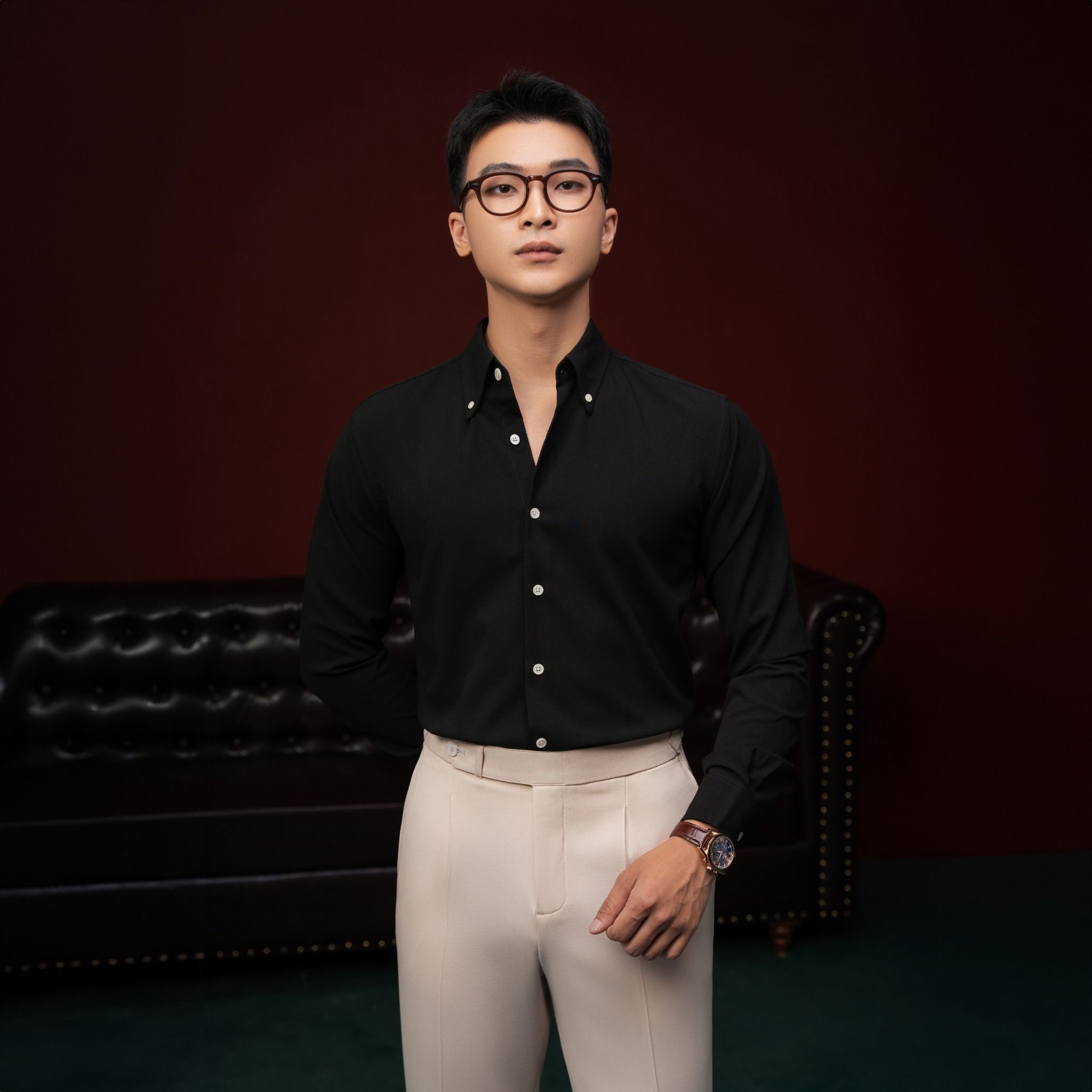  Sơ mi đen vân - SMC138 