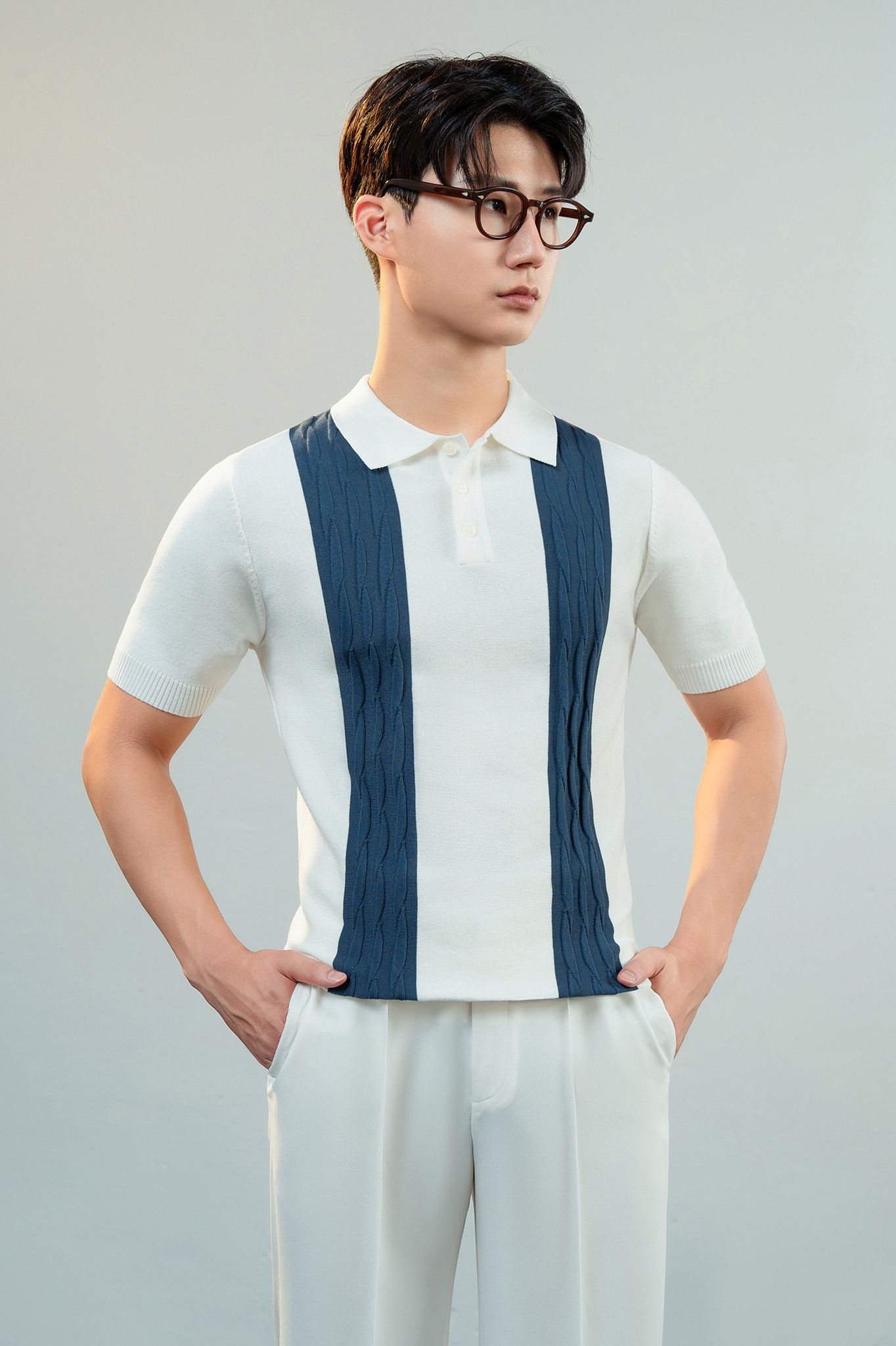  Áo mongtoghi trắng sọc xanh - AP177T - 48 