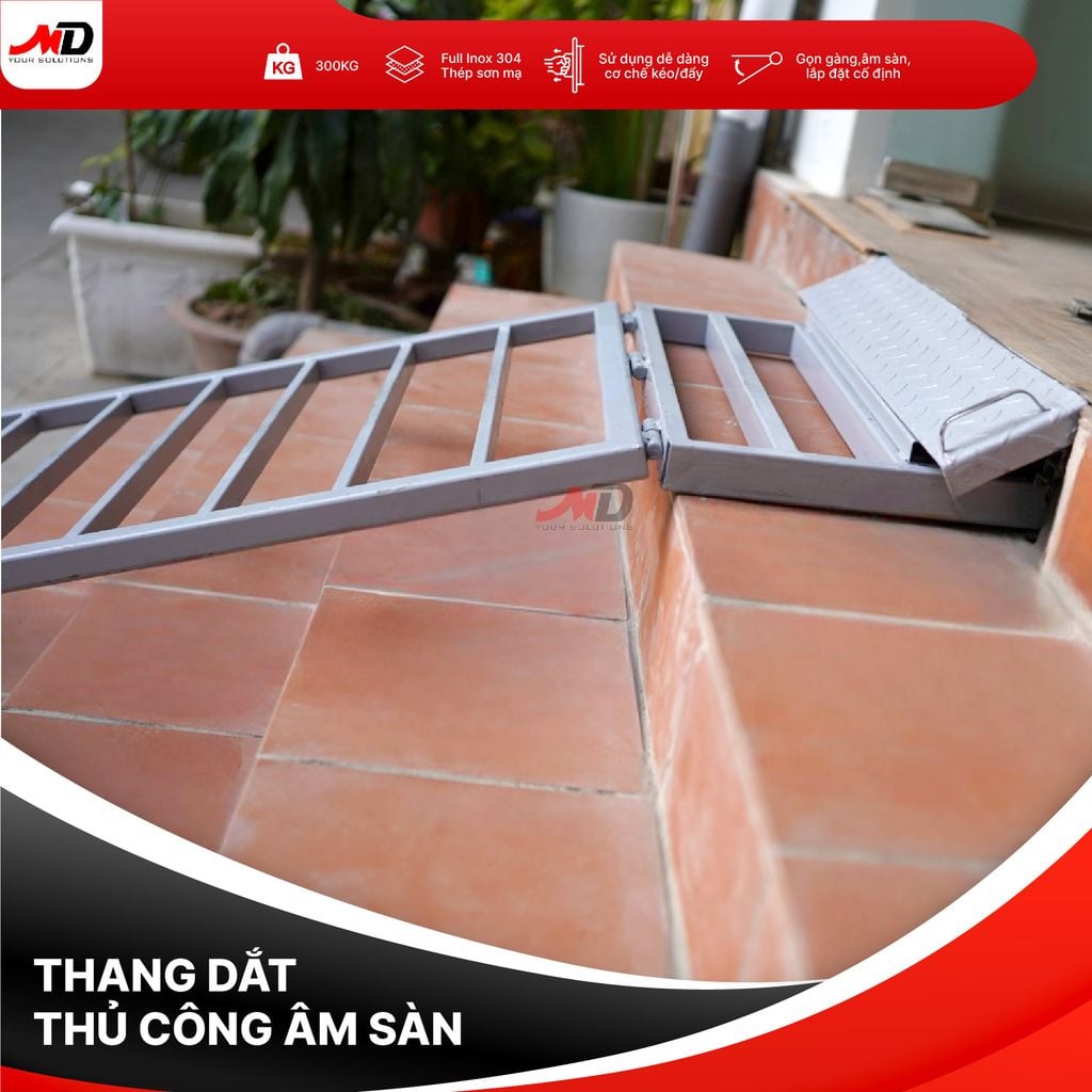 Cầu dắt xe máy âm sàn MDTech