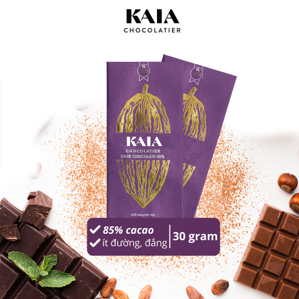 Dark Chocolate Kaia 85% cacao less sugar – 30g 