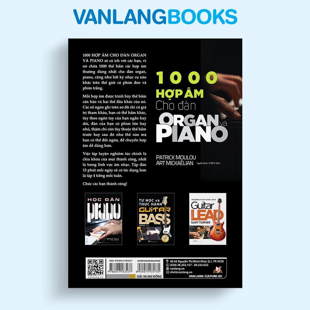 1000 Hợp Âm Cho Đàn Organ Và Piano (Tái Bản 2024) - Vanlangbooks