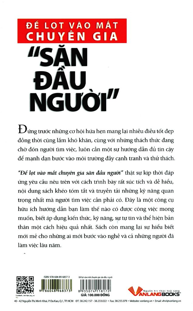 Để Lọt Vào Mắt Chuyên Gia Săn Đầu Người - Vanlangbooks