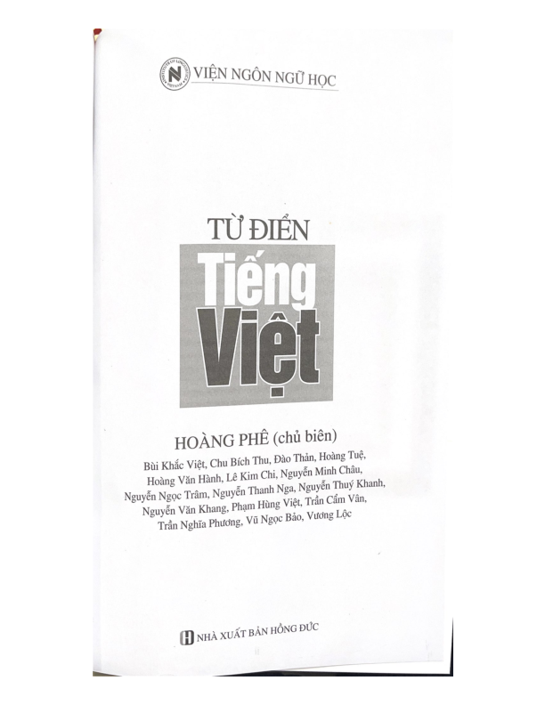 Từ điển Tiếng Việt  - Hoàng Phê - Vanlangbooks
