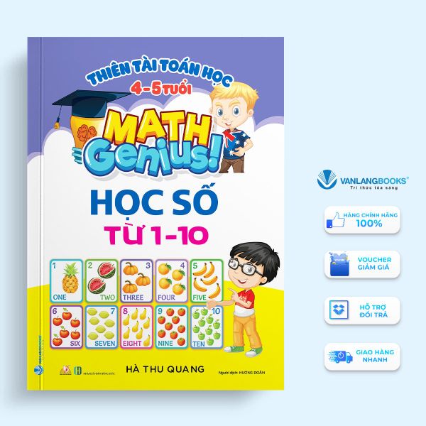 Sách Thiên Tài Toán Học (4 - 5 Tuổi) - Học Số Từ 1-10 - Vanlangbooks