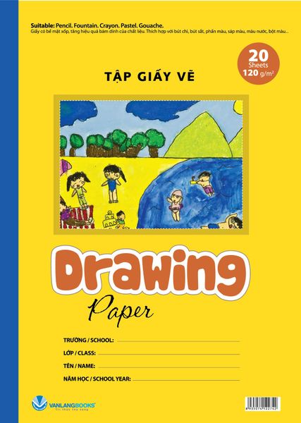 Tập giấy vẽ 20 trang ĐL 120 - Đi biển - Vanlangbooks