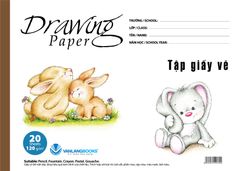 Tập giấy vẽ 20 trang ĐL 120 - Thỏ con của mẹ - Vanlangbooks