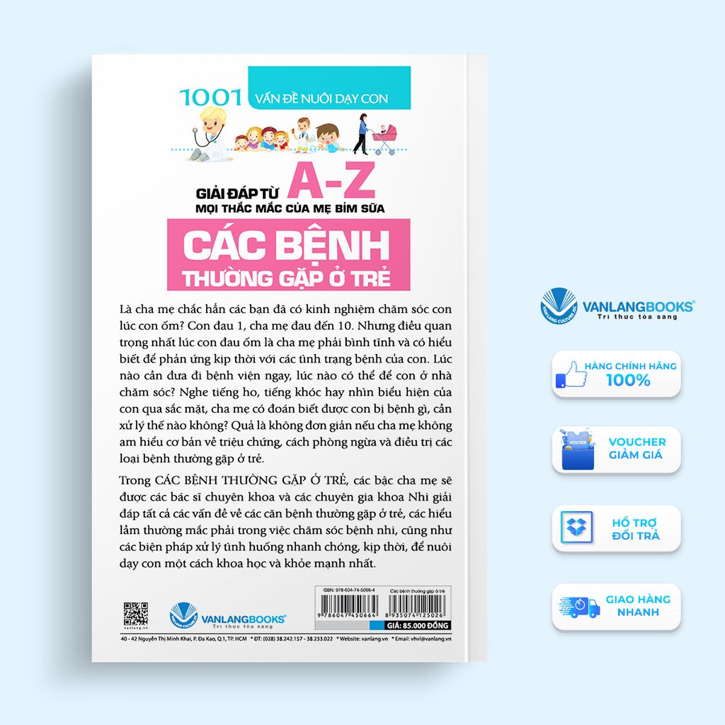 1001 Vấn Đề Nuôi Dạy Con - Các Bệnh Thường Gặp Ở Trẻ - Vanlangbooks