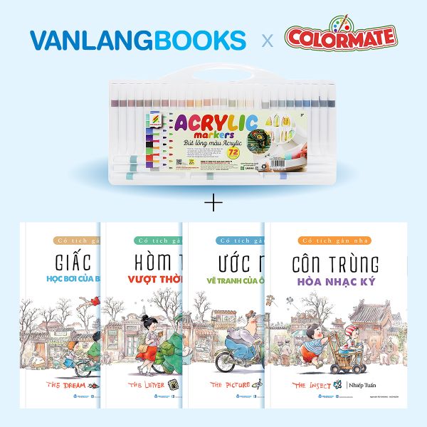 Combo 4 cuốn Hutong x Hộp 72 Bút Lông Màu Acrylic Marker - Vanlangbooks