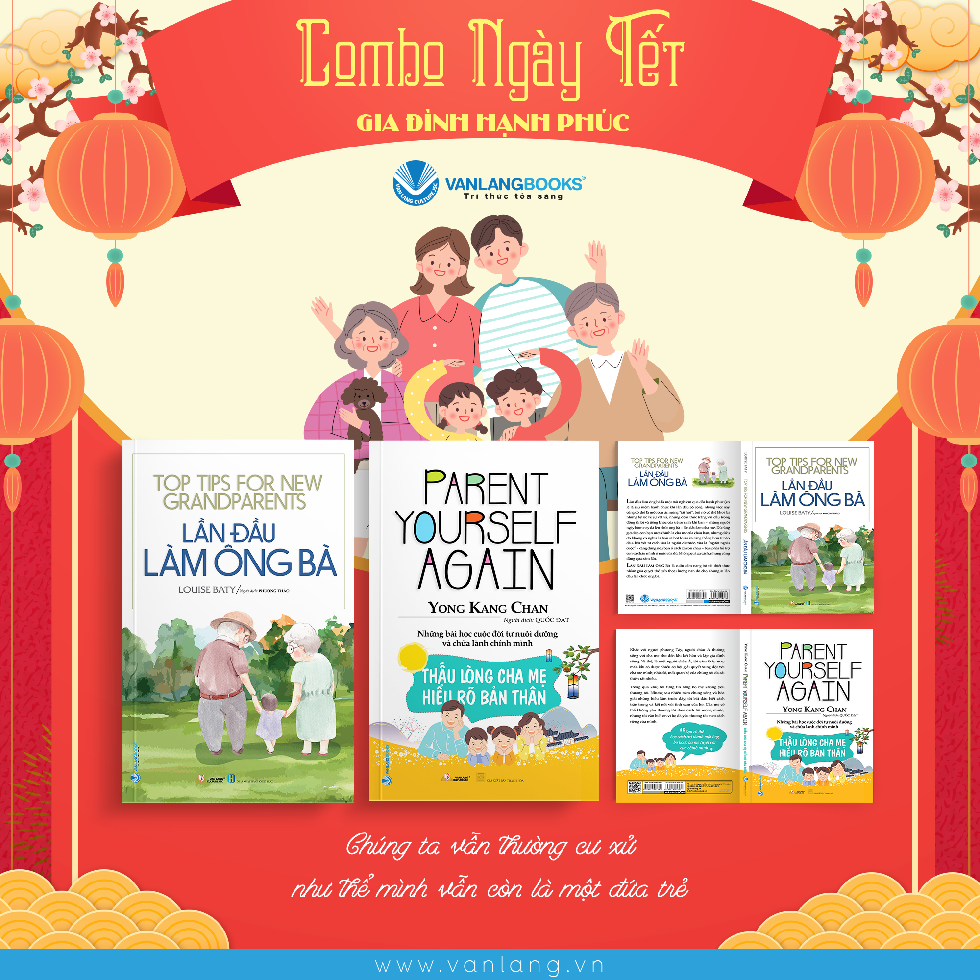 Combo sách Gia Đình – Sách “Lần đầu làm ông bà” và sách “Thấu lòng cha mẹ hiểu rõ bản thân”