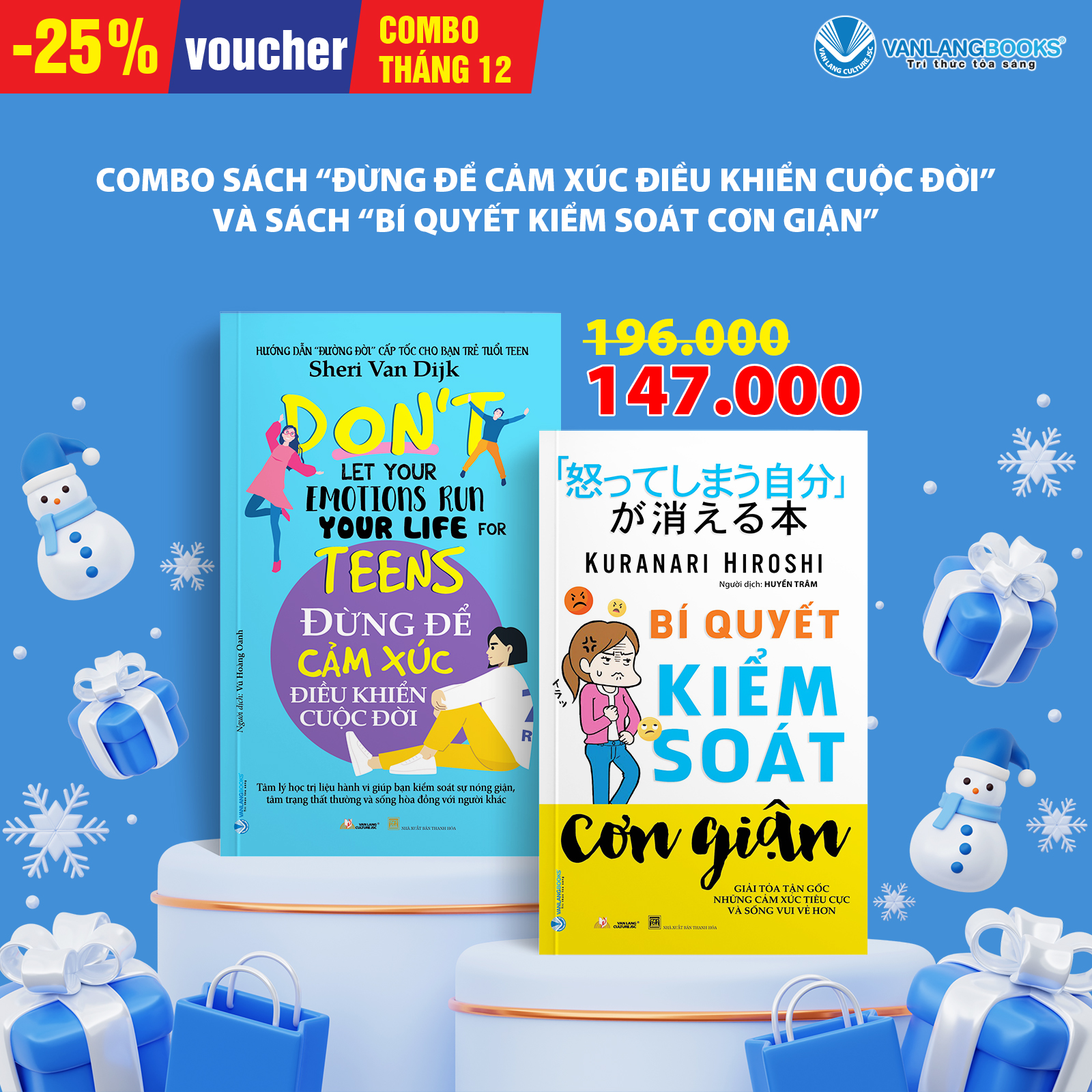 Combo sách “Đừng để cảm xúc điều khiển cuộc đời” và sách “bí quyết kiểm soát cơn giận” - Vanlangbooks