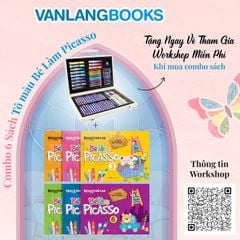 Combo 6 cuốn tô màu Bé làm picasso x Bộ màu vẽ hộp gỗ cao cấp M82 - Vanlangbooks