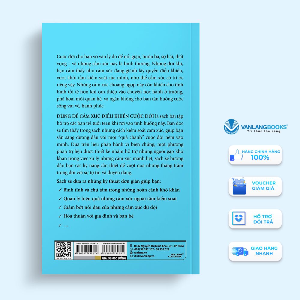 Combo sách “Đừng để cảm xúc điều khiển cuộc đời” và sách “bí quyết kiểm soát cơn giận” - Vanlangbooks