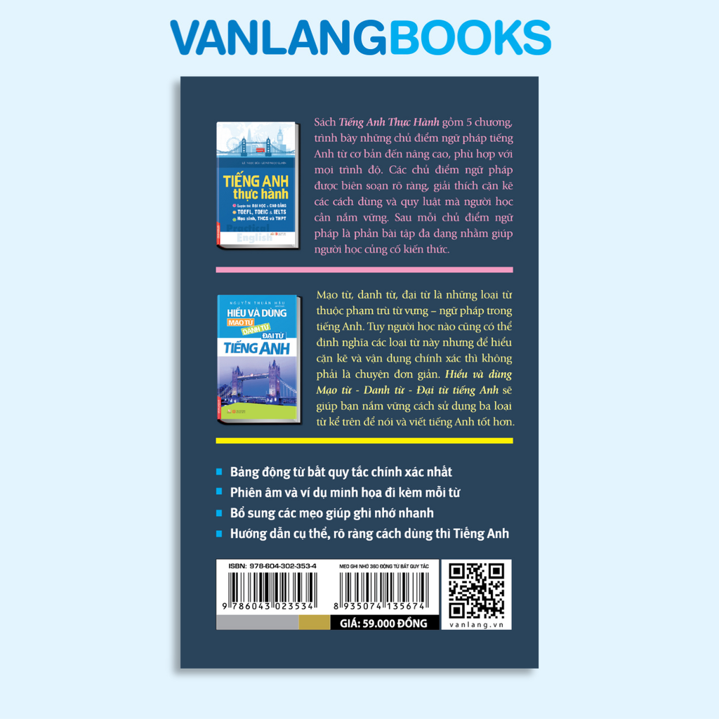 Mẹo Ghi Nhớ 360 Động Từ Bất Quy Tắc Và Cách Dùng Thì Tiếng Anh (Tái Bản 2025) - Vanlangbooks