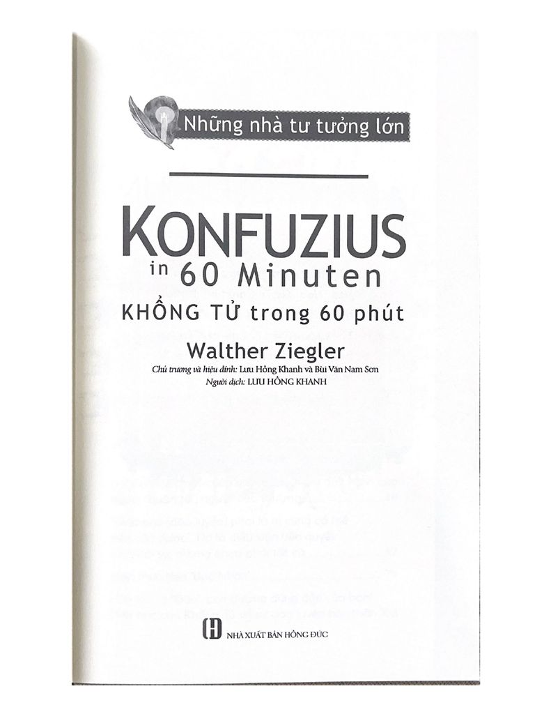 Nhà Tư Tưởng Lớn -Khổng Tử Trong 60 Phút -Walther Ziegler