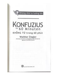 Nhà Tư Tưởng Lớn -Khổng Tử Trong 60 Phút -Walther Ziegler