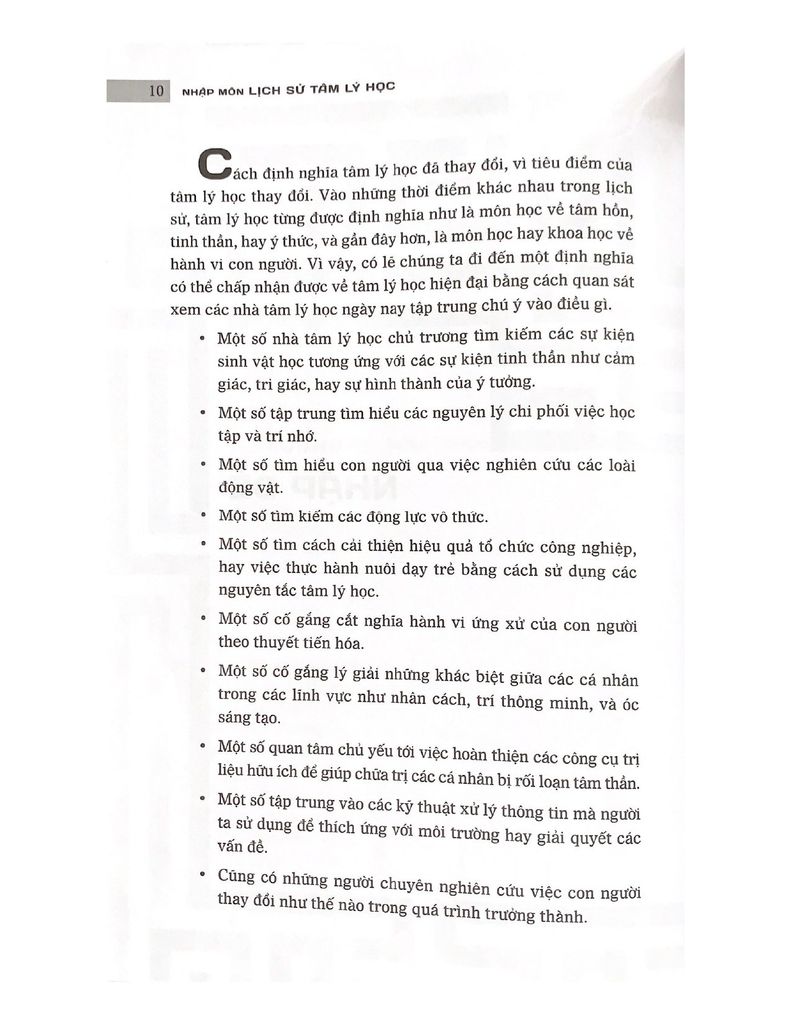 Nhập Môn Lịch Sử Tâm Lý Học - Vanlangbooks
