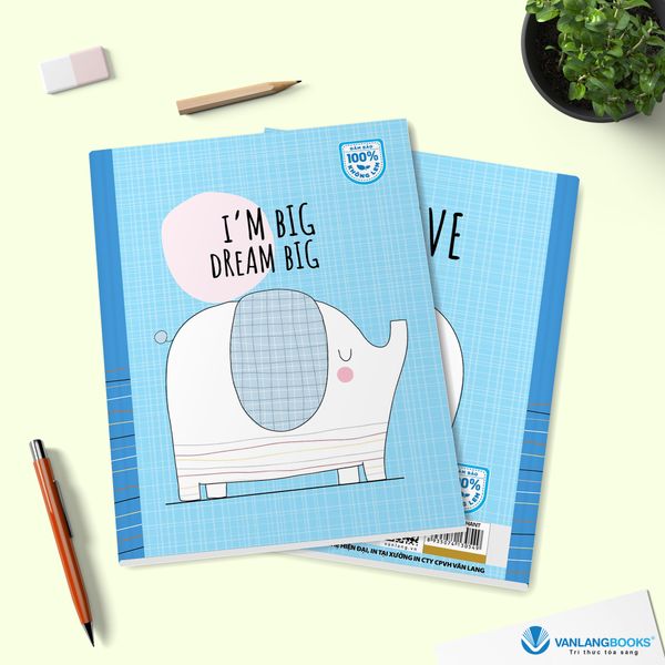 Tập học sinh Vanlangbooks 96 trang - Cute Elephant ĐL 100 KN - Vanlangbooks