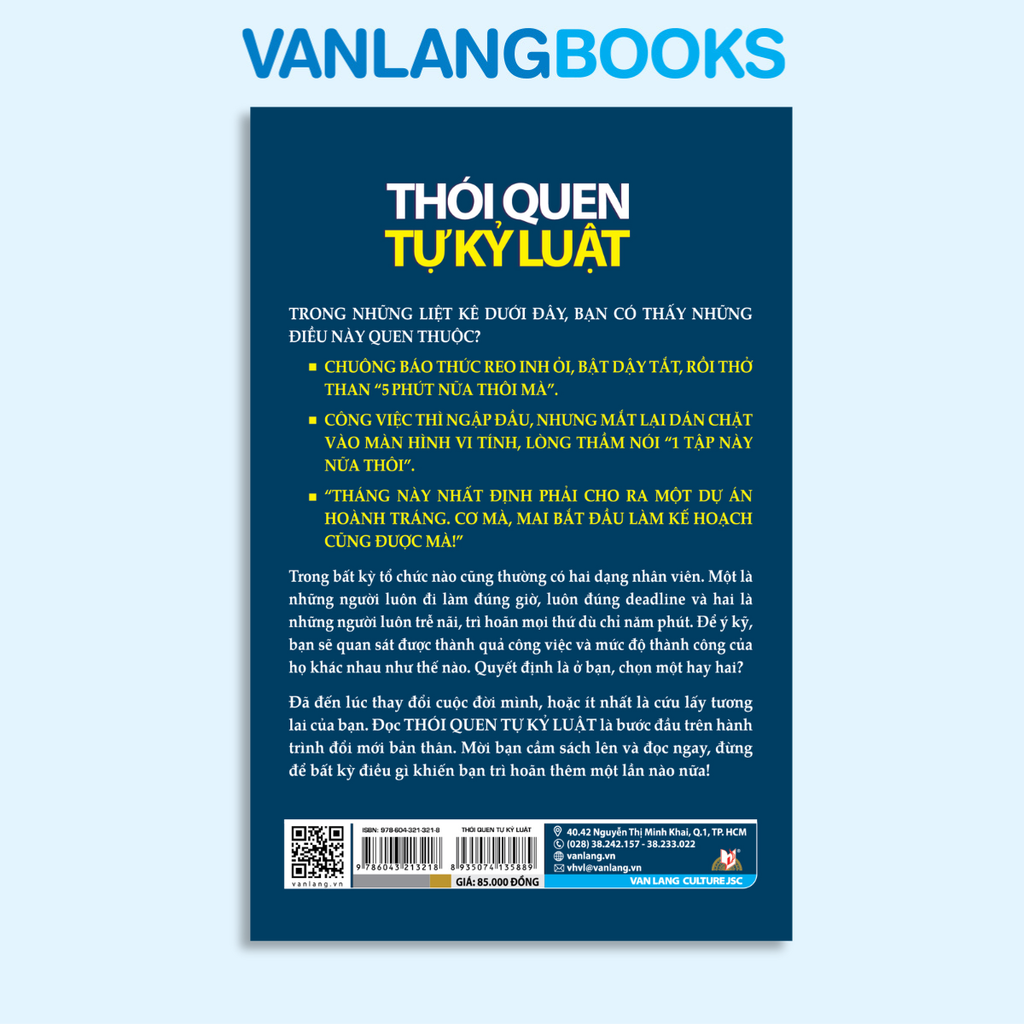 Thói Quen Tự Kỷ Luật (Tái Bản 2025) - Vanlangbooks