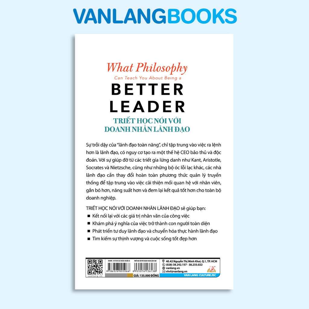 Triết Học Nói Với Doanh Nhân Lãnh Đạo - Vanlangbooks