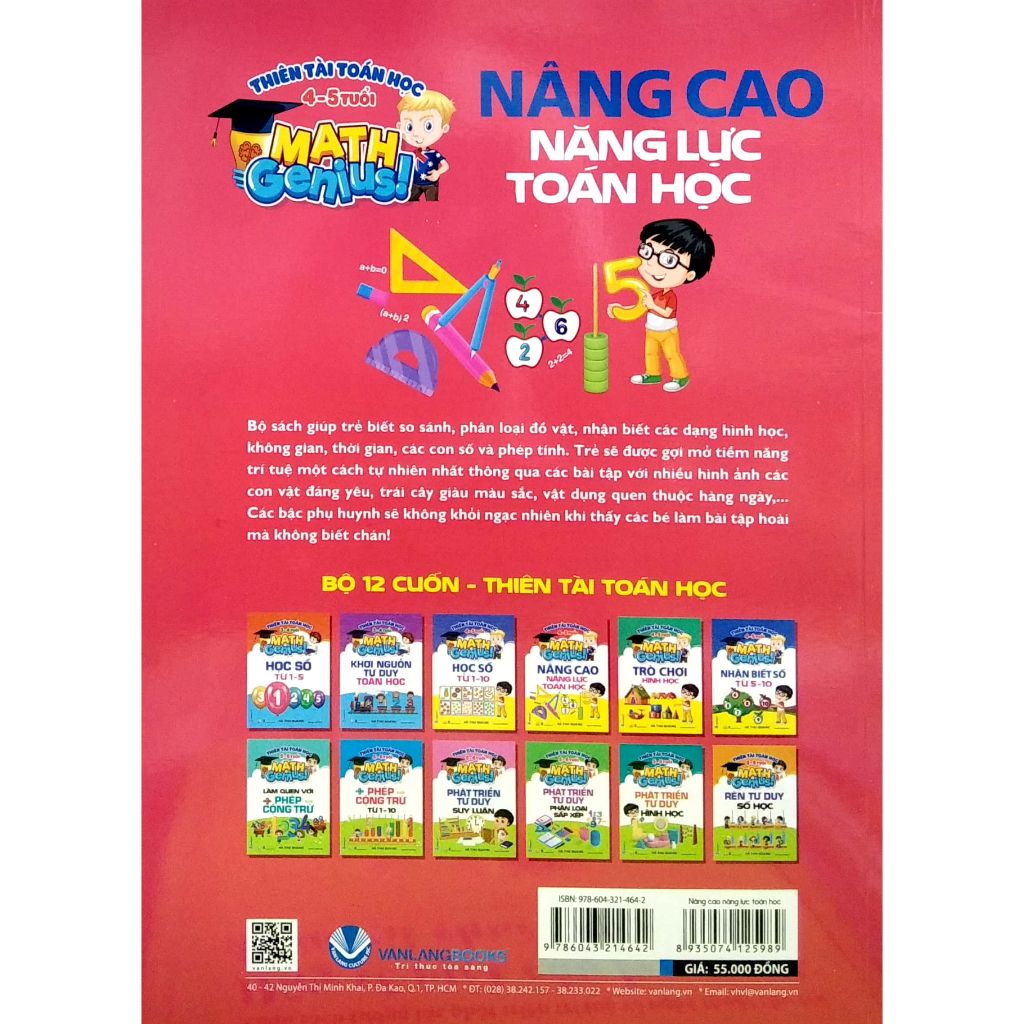 Sách Thiên Tài Toán Học (4 - 5 Tuổi) - Nâng Cao Năng Lực Toán Học - Vanlangbooks