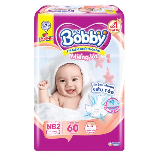  Miếng Lót Sơ Sinh Bobby Newborn 2 60 Miếng 