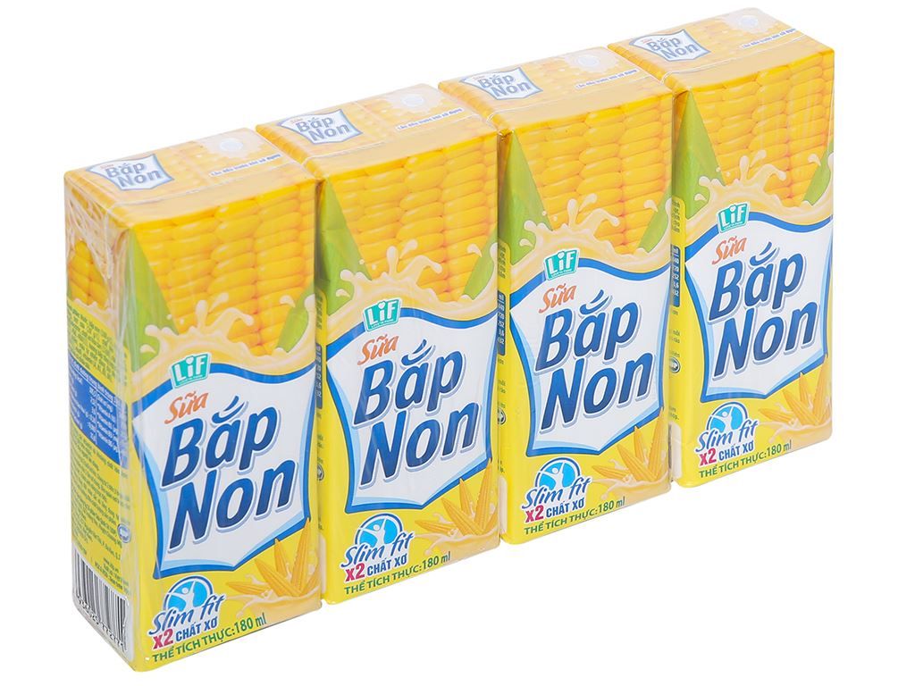  Lốc Sữa Bắp Non Lif 180ml 